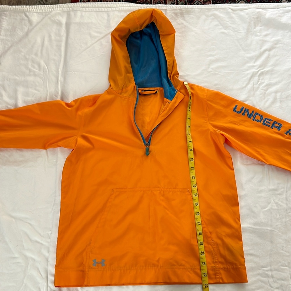 Under Armour quarter zip wind breaker kids medium orange